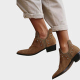 Estrella | Botines de Ante con Forma Puntiaguda