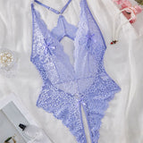 Néla Teddy Halter De Novia Con Detalle Abierto Y Encaje Delicado Para Sensualidad Refinada