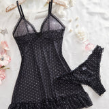 Léonie Camisón A Lunares Ligero Y Elegante Con Comodidad Sutil Para Noches Con Más Estilo