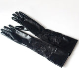 Guantes Venin Negro Madison Elegancia Oscura con Acabado Brillante y Ajuste Perfecto para Estilo Provocador