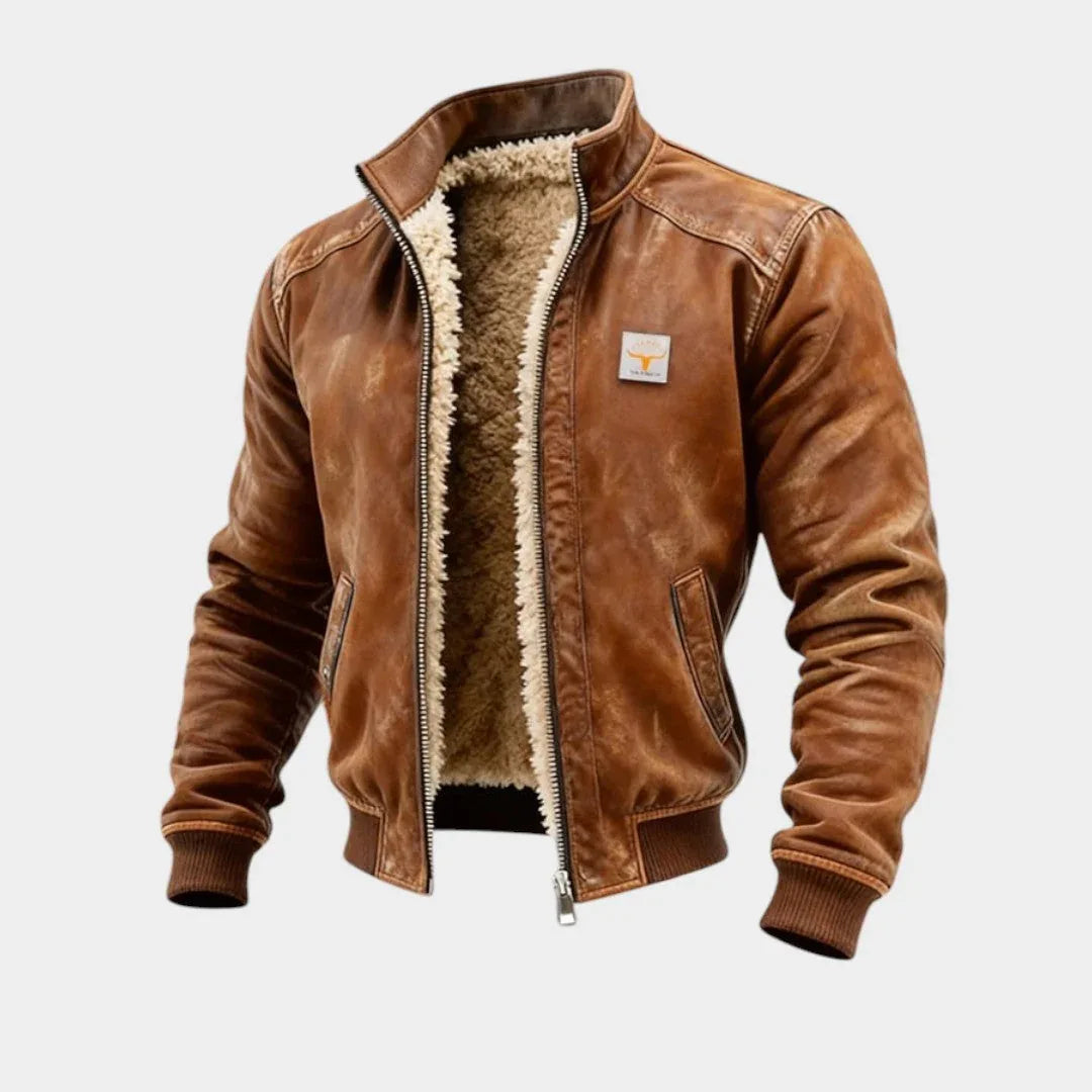 Ricardo™ | Chaqueta con aspecto de cuero y diseño distintivo - Hala Madrid