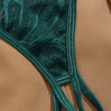 Conjunto De Lencería Sexy De Encaje Con Tirantes Ajustables Y Sostén Push Up Para Un Escote Irresistible