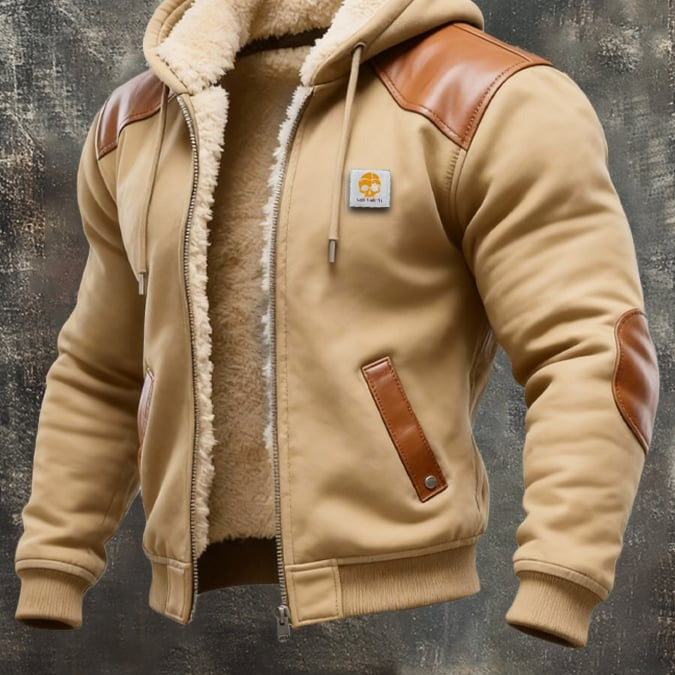 Simón - Chaqueta múltiple cálida de ante y cuero