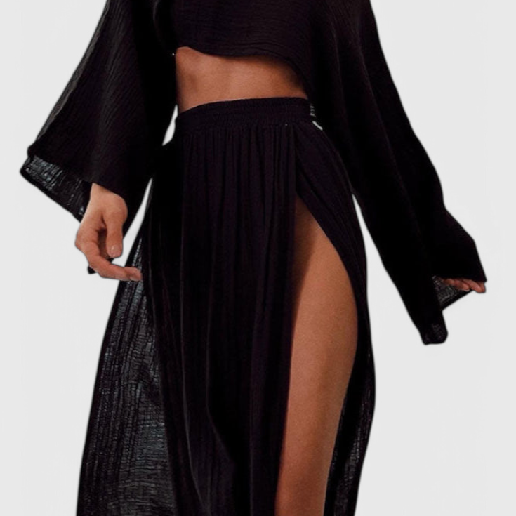 Nuria | Conjunto con Falda de Abertura Alta