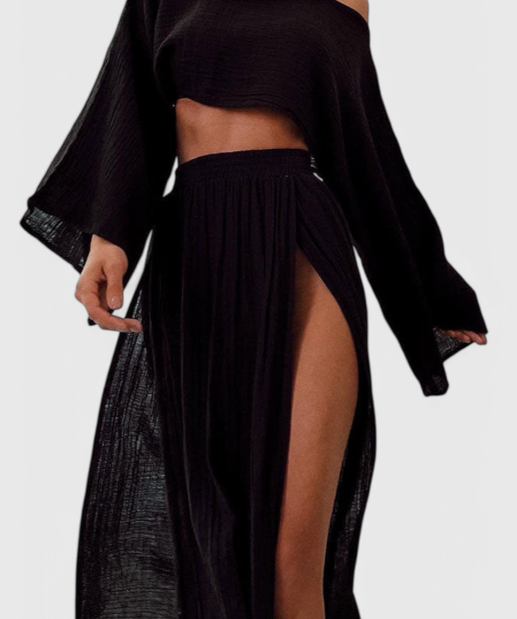 Nuria | Conjunto con Falda de Abertura Alta