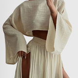 Nuria | Conjunto con Falda de Abertura Alta