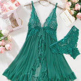 Nina Conjunto De Nuisette En Encaje Transparente Para Sentirte Sensual Y Elegante