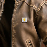 Vicente - Chaqueta de cuero marrón clásica