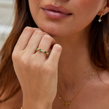 Marisol - Anillo de Cristal en Forma de Trébol