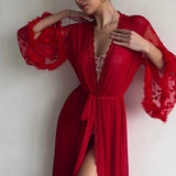 Keira Kimono De Encaje Transparente Para Mujer Con Detalles En Corazón Seductor Y Elegante Bata De Lencería