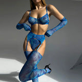 Amanda Lencería Conjunto Tie Dye de 5 Piezas Completo para Realzar Tus Curvas y Brillar