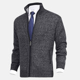 Álvaro | Cárdigan con Cuello Alto y Detalles de Ribete