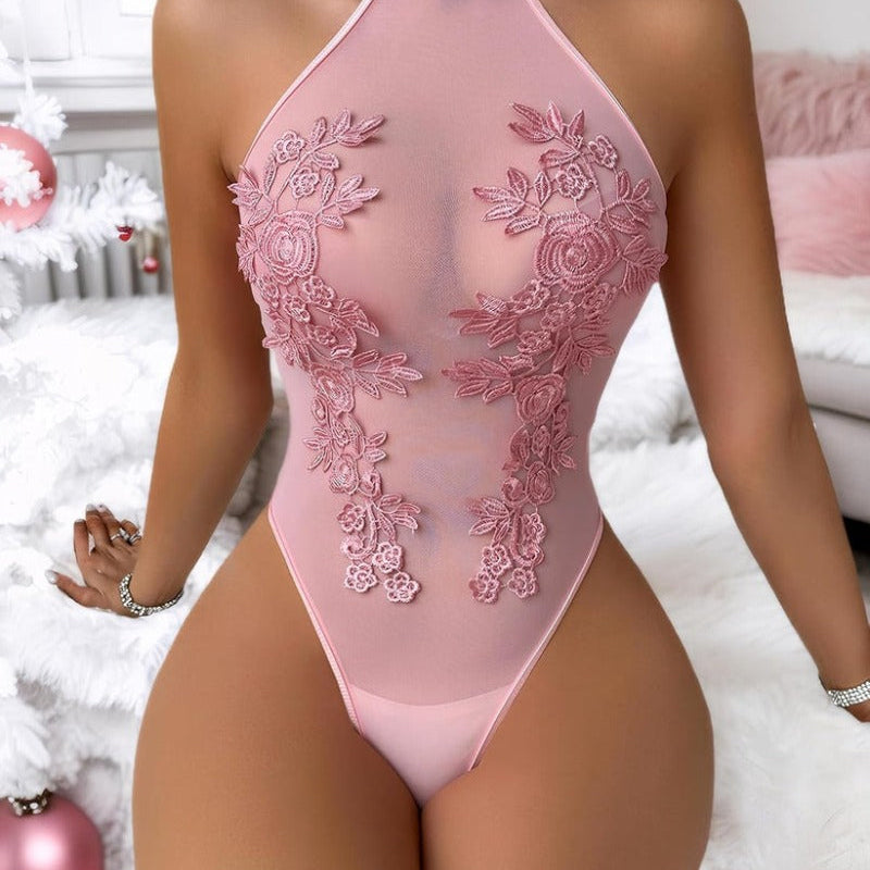 Lara Body De Tule Bordado Mujer Elegante Y Sensual Con Bordados Florales Transparentes