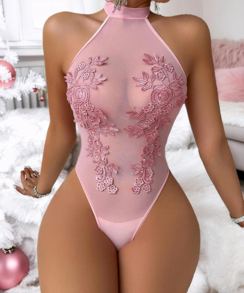 Lara Body De Tule Bordado Mujer Elegante Y Sensual Con Bordados Florales Transparentes