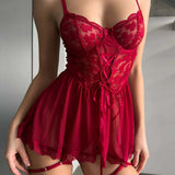 Kaley Babydoll Transparente Lencería Mujer Envolvente Elegante Y Coqueta Para Noche Romántica