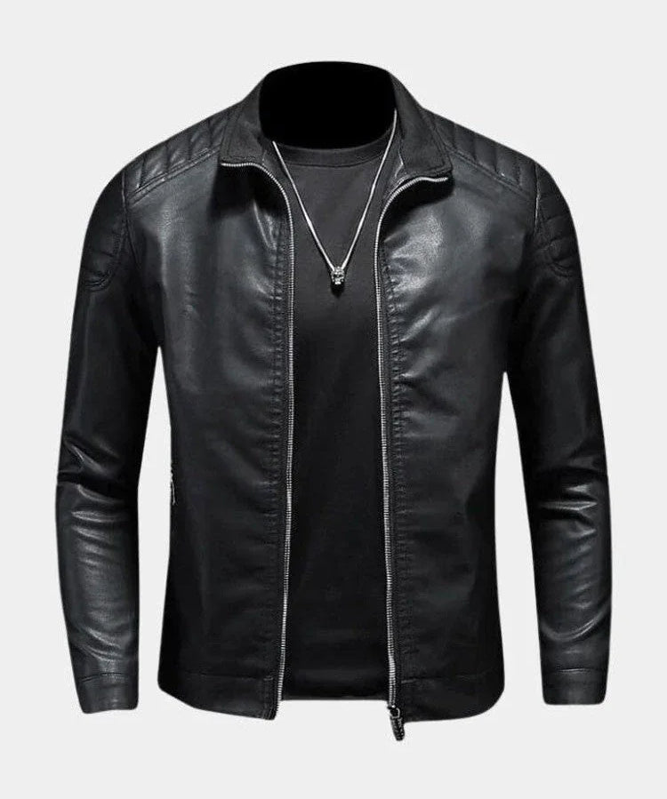 Luca™ | Chaqueta de Cuero con Cremalleras - Hala Madrid