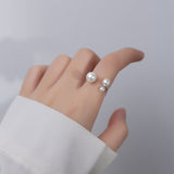 Anillo ajustable de perlas de agua dulce