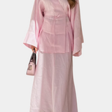 Penélope | Conjunto de Camisa Escote en V y Falda con Abertura