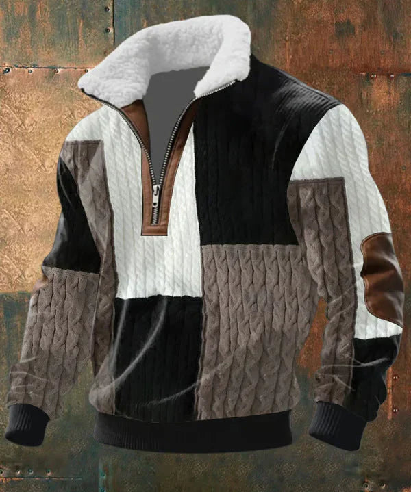 Adelia voss - Jersey con cremallera y cuello alto con ribete de pelo