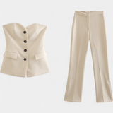 Sara | Conjunto Relajado sin Mangas y Pierna Ancha