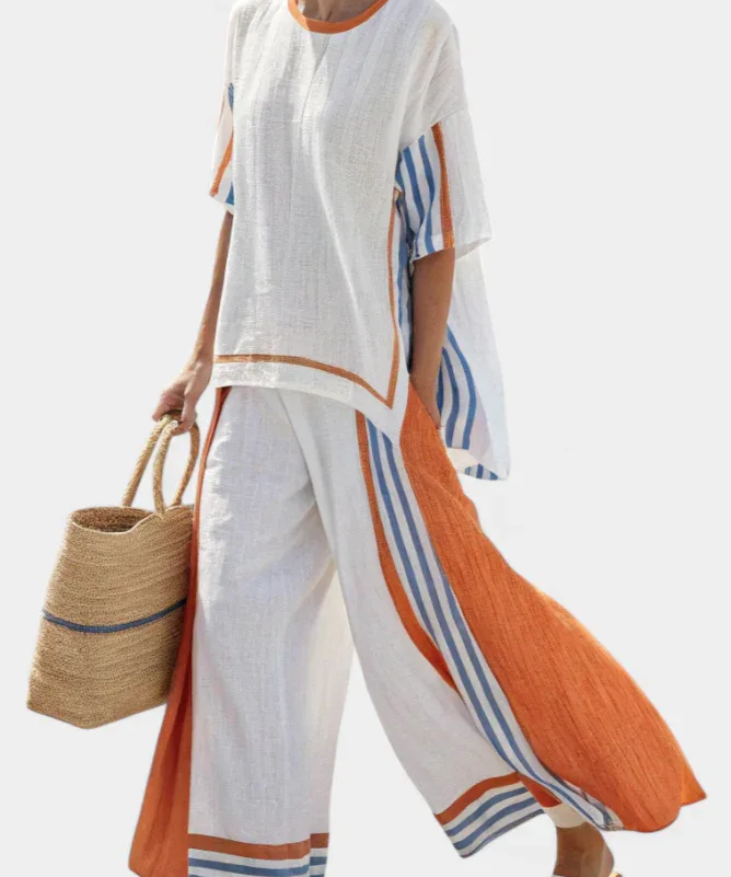 ELENA | CONJUNTO ÉTNICO CON RAYAS Y CORTE HOLGADO - Hala Madrid