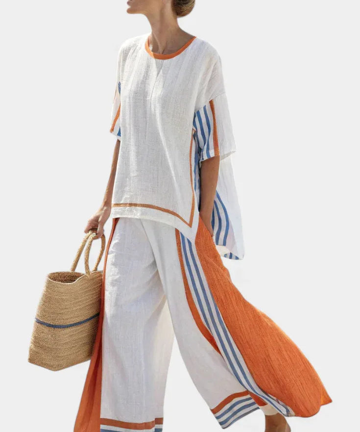 ELENA | CONJUNTO ÉTNICO CON RAYAS Y CORTE HOLGADO - Hala Madrid