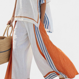 ELENA | CONJUNTO ÉTNICO CON RAYAS Y CORTE HOLGADO