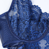 Christina Cuerpo Transparente De Encaje Con Motivo Floral Y Nudo Lateral Seductor