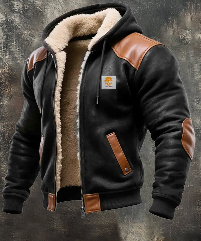 Simón - Chaqueta múltiple cálida de ante y cuero