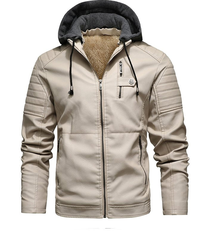 Pedro - Chaqueta con capucha de piel forrada