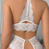 Valentina Lencería de Encaje con Detalle Abierto para Mujer Confiada Seducción y Elegancia Romántica