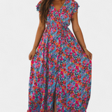 Patricia | Vestido Cruzado Largo con Estampado Floral