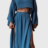 Nuria | Conjunto con Falda de Abertura Alta