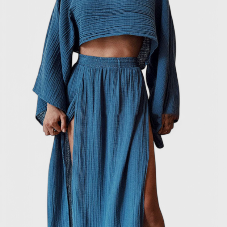 Nuria | Conjunto con Falda de Abertura Alta