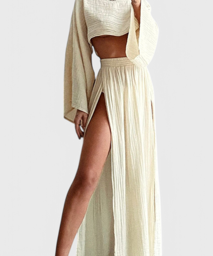 Nuria | Conjunto con Falda de Abertura Alta