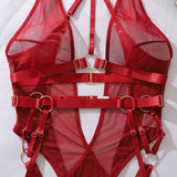 Renee Body Sin Espalda En Malla Transparente Con Tirantes Metálicos Finos Y Estilo Moderno