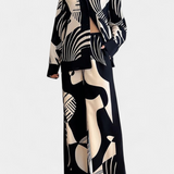 Ana | Conjunto de Pierna Ancha con Estampado de Grafiti