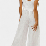 Marta | Conjunto de Lino con Blusa sin Mangas y Pantalón Fluido