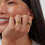 Carmen - Anillo estratificado verde esmeralda