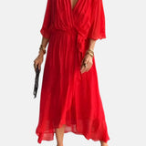 LETICIA | VESTIDO MIDI CON CINTURA DE LAZO