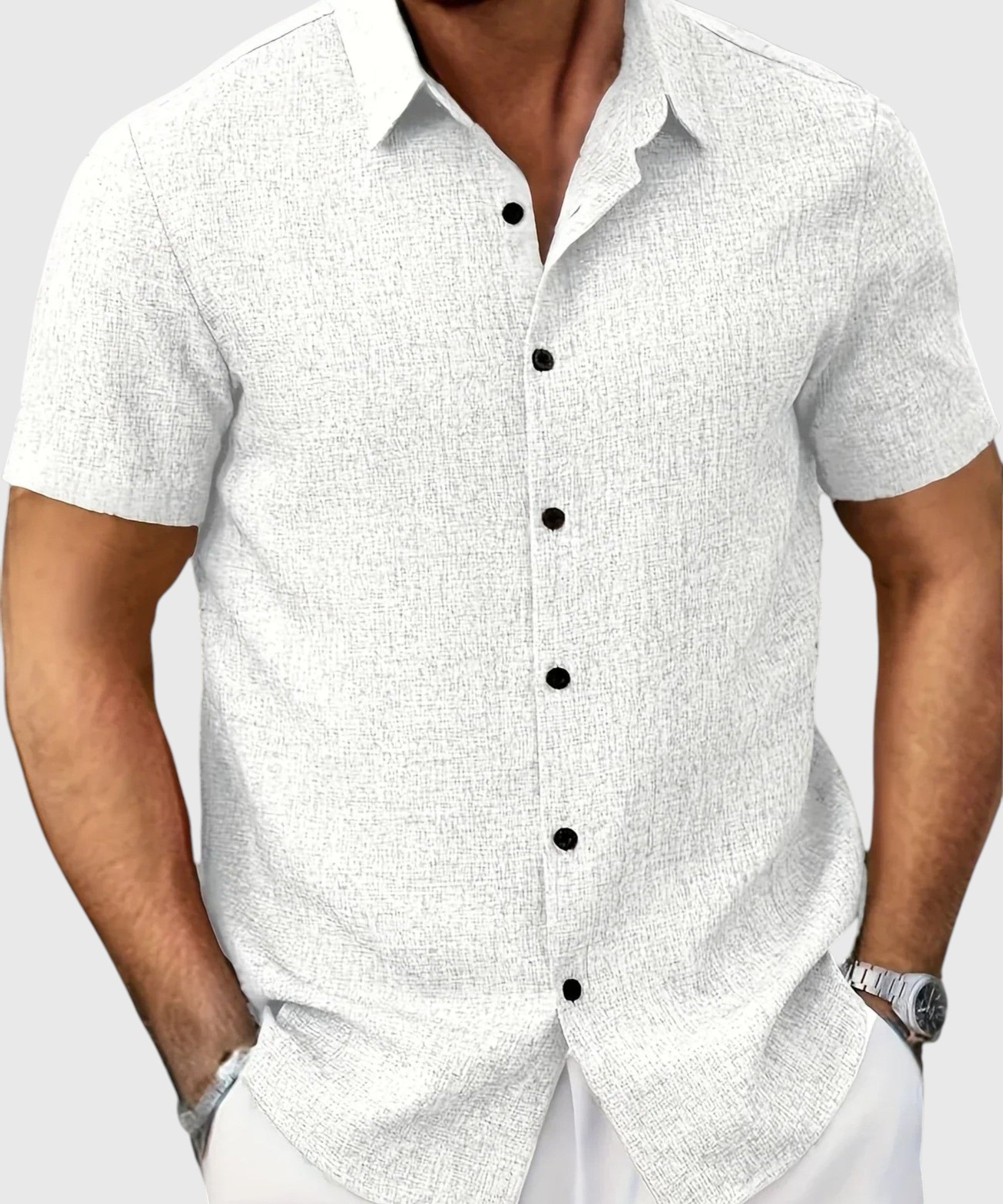 Juan | Camisa ligera de manga corta en mezcla de lino