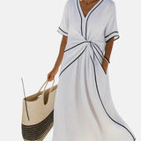 CARLOTA | VESTIDO DE LINO CON DETALLE DRAPEADO