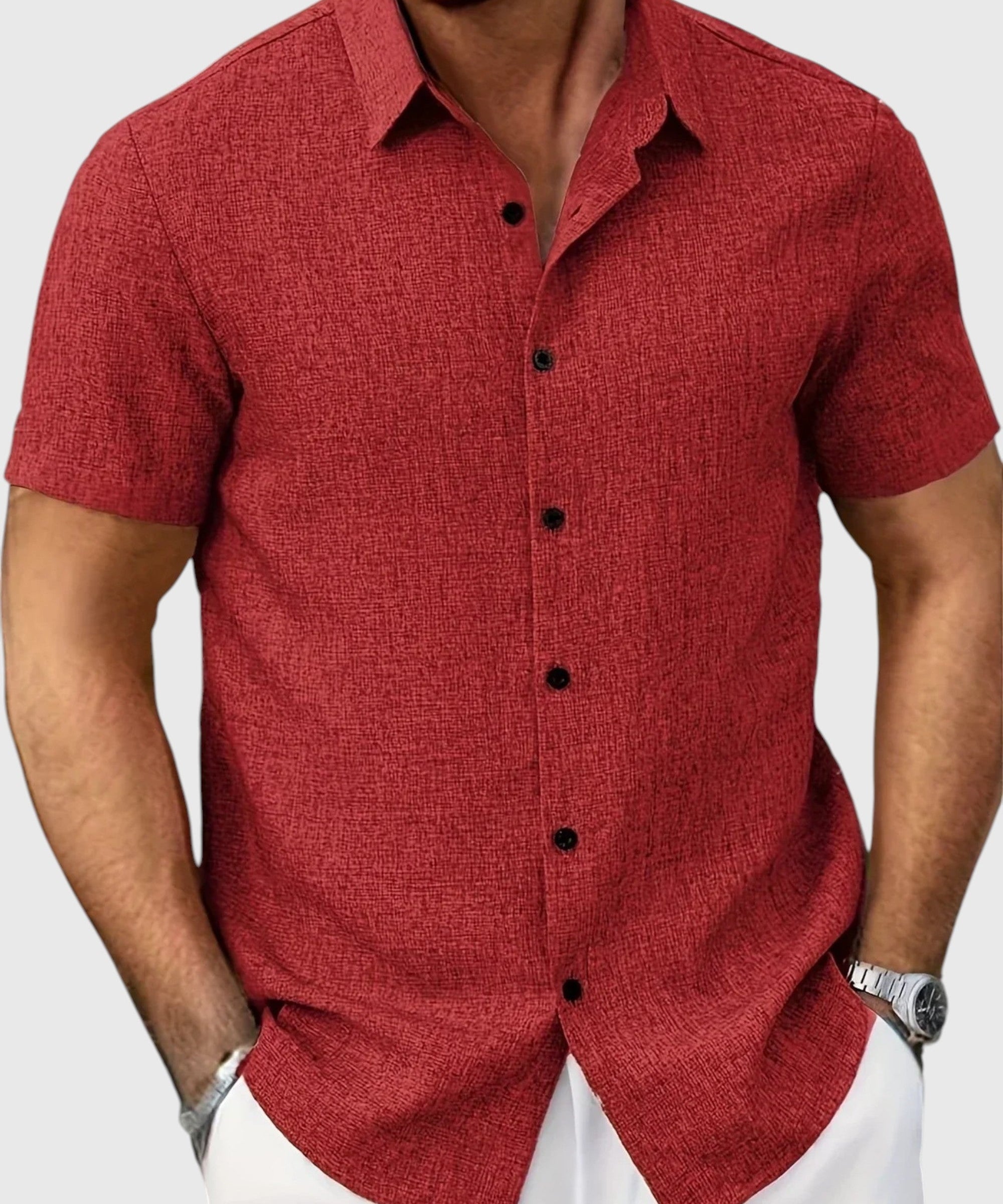 Juan | Camisa ligera de manga corta en mezcla de lino