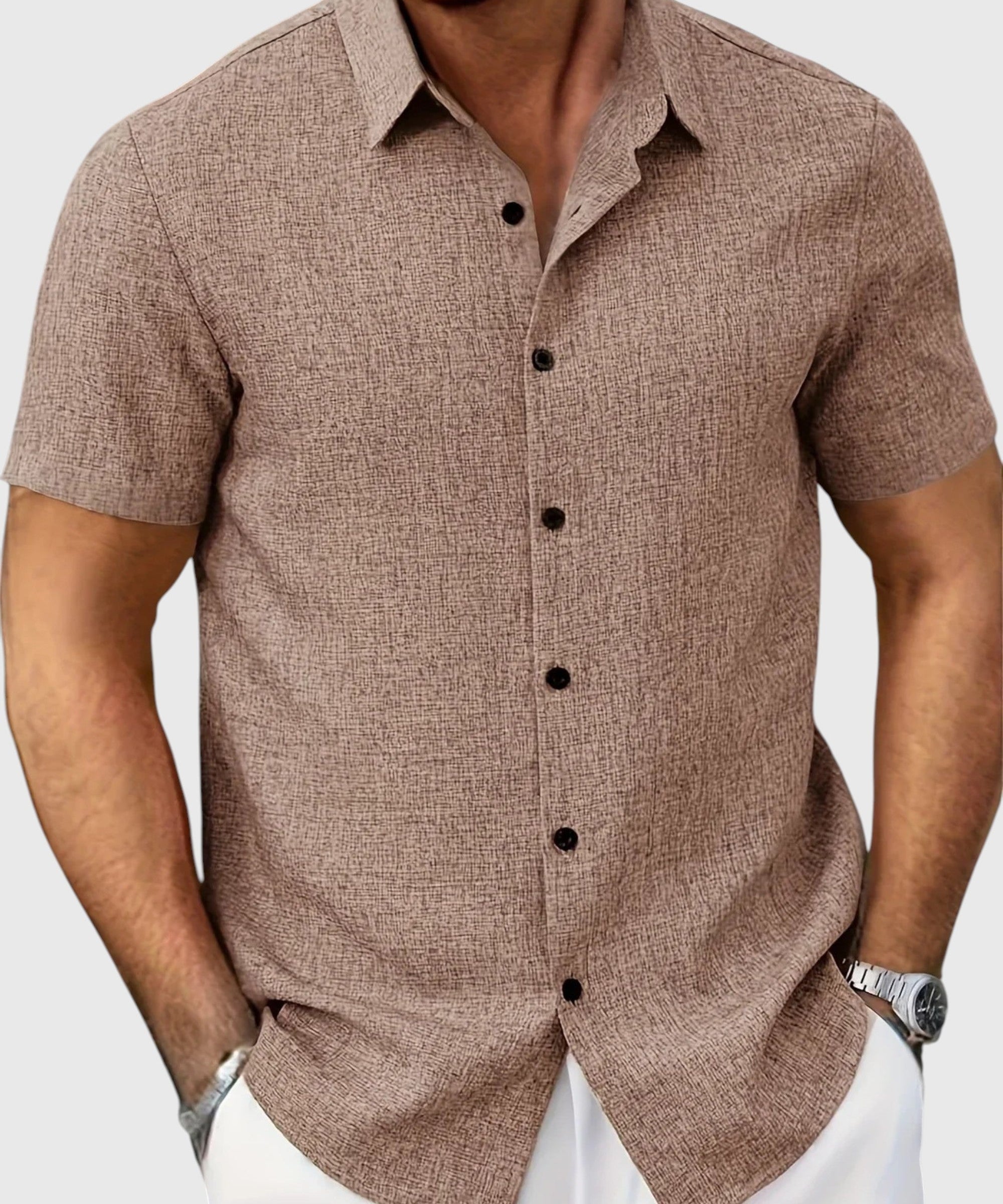 Juan | Camisa ligera de manga corta en mezcla de lino