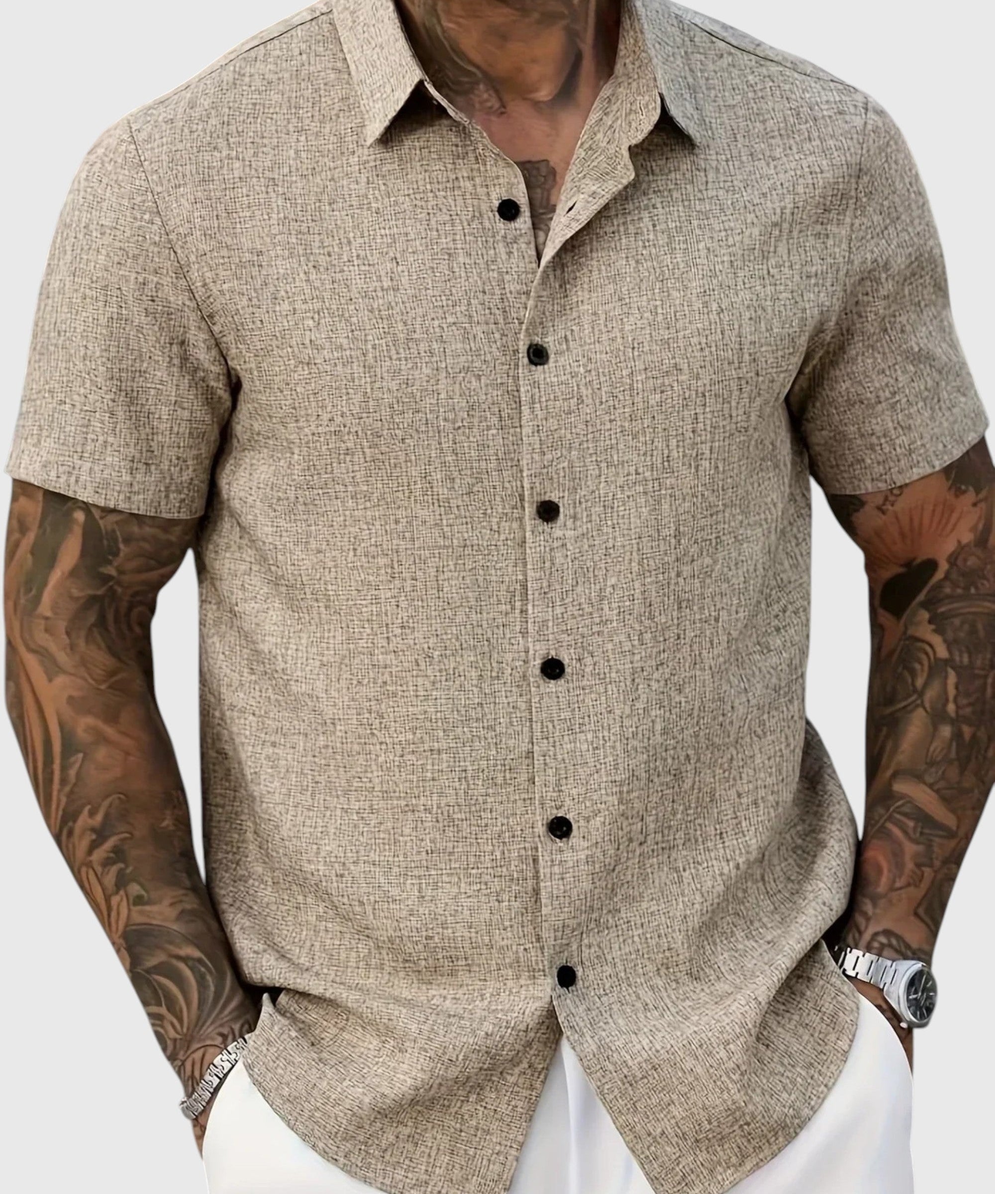 Juan | Camisa ligera de manga corta en mezcla de lino