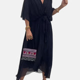 LETICIA | VESTIDO MIDI CON CINTURA DE LAZO