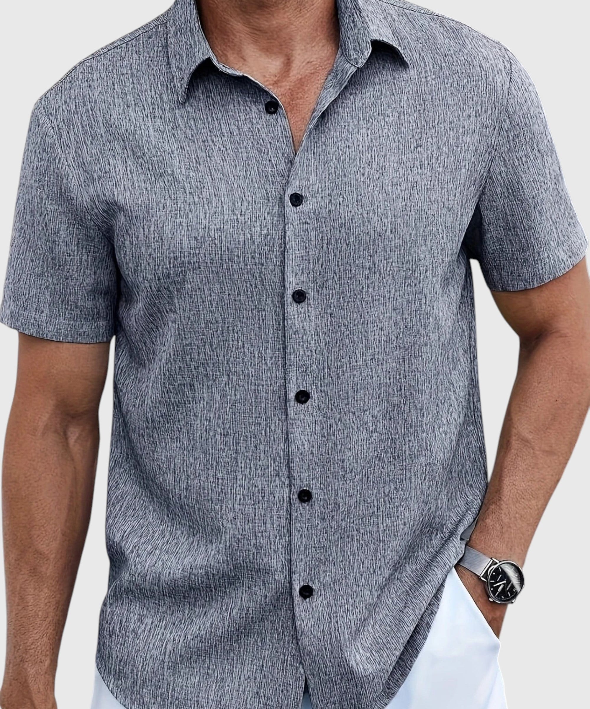 Juan | Camisa ligera de manga corta en mezcla de lino