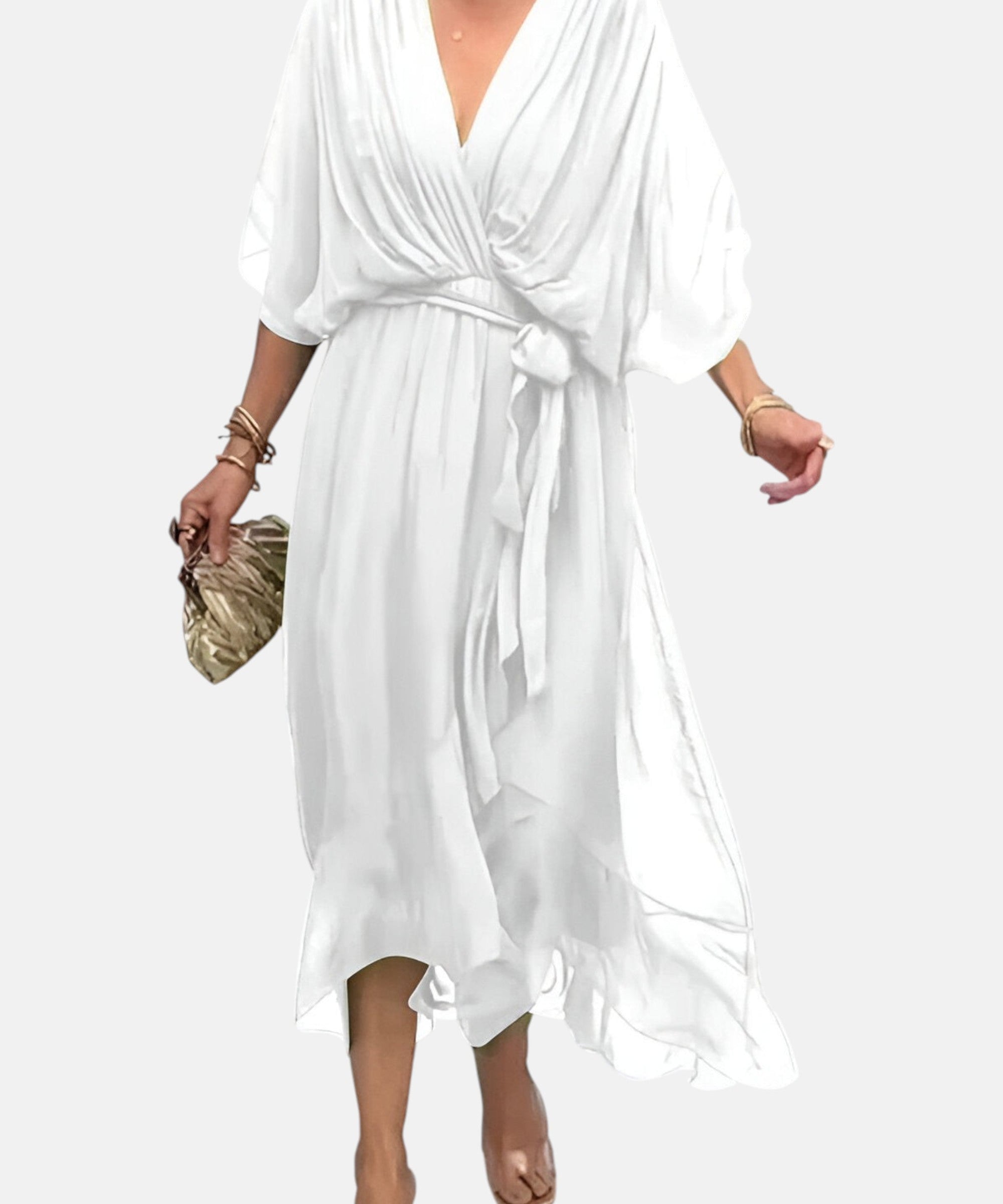 LETICIA | VESTIDO MIDI CON CINTURA DE LAZO