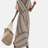 AMALIA | VESTIDO LARGO ELEGANTE CON CUELLO CRUZADO