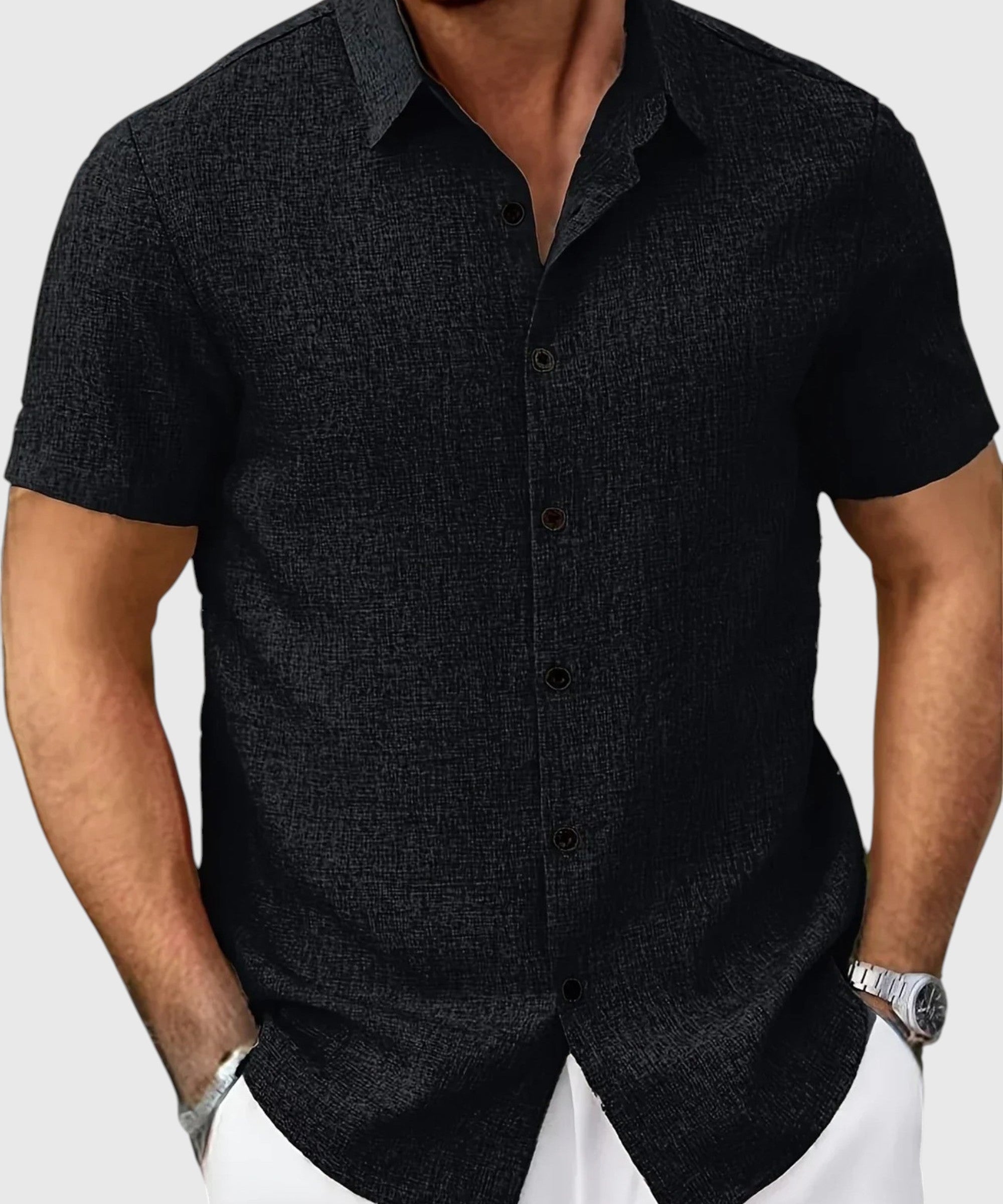 Juan | Camisa ligera de manga corta en mezcla de lino